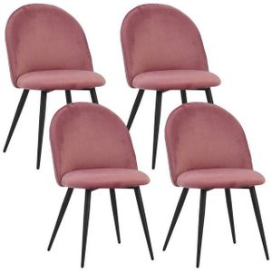 Albatros International Esszimmerstuhl Esszimmerstuhl CAPO Samt 4er Set Rosa Vintage Design modern (4er Set, Rosa), Stilvolles Vintage Design, Eleganter Polsterstuhl am Esstisch