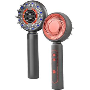 Senmudi Elektrohaarbürste Elektrisches Kopfmassagegerät 2-in-1 Rotlicht, 3 Modi,Ölspender, für entspannende Kopfhautmassage,Haarschonung