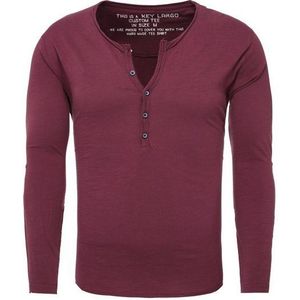 Key Largo Henleyshirt Ginger vintage Look uni Basic MLS00038 mit Knopfleiste unifarben langarm slim fit