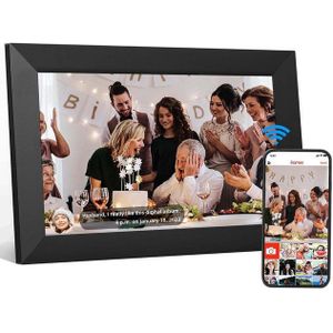 PRIISF Digitaler Fotorahmen mit WiFi-Fotoübertragung Videos IPS Touchscreen Digitaler Bilderrahmen (1280*800 Pixel, 32 GB, elektronischer Fotorahmen mit App Sofortige Musik Foto/Video-Sharing)