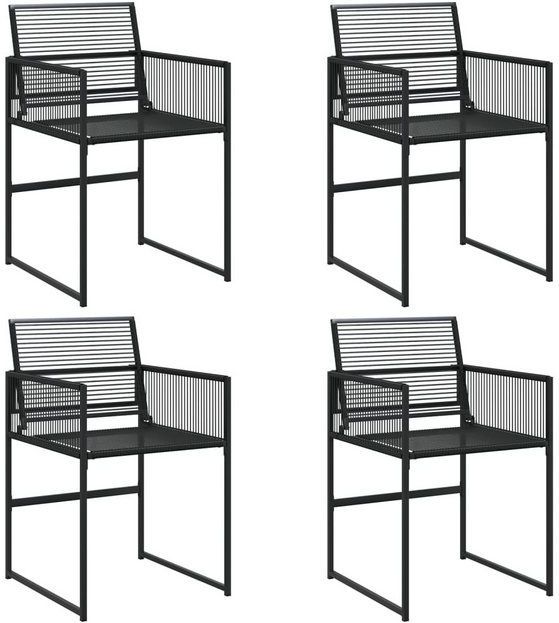 vidaXL Gartenstuhl Gartenstühle 4 Stk. Schwarz Poly Rattan (1 St)