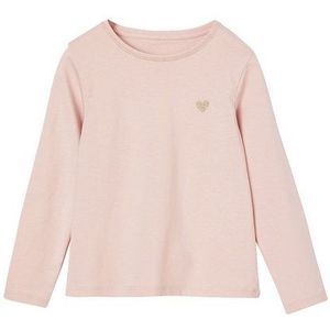 vertbaudet Langarmshirt Mädchen Shirt mit Glitzerherz BASIC