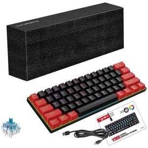 Refttenw Mechanische Tastatur mit 61 Tasten, Gaming-Tastatur, 19 Lichteffekte Gaming-Tastatur