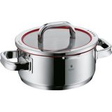 WMF Bratentopf Function 4, Cromargan® Edelstahl Rostfrei 18/10 (2-tlg), wärmereduzierende Griffe, mit 4 Abgießfunktionen, Innenskalierung