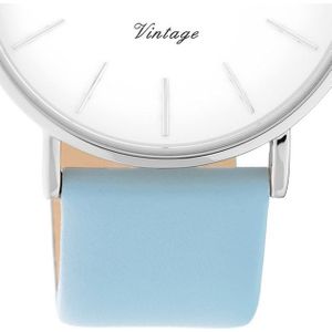 OOZOO Quarzuhr Oozoo Damen Armbanduhr hellblau Analog, (Analoguhr), Damenuhr rund, groß (ca. 40mm) Lederarmband, Casual-Style