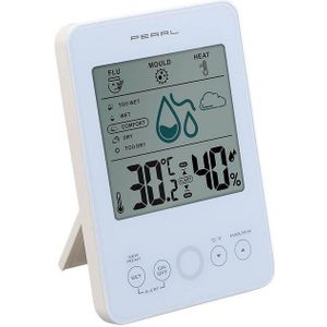 PEARL Hygrometer Digitales Hygro-/Thermometer mit Schimmel-Alarm & Komfort-Anzeige weiß
