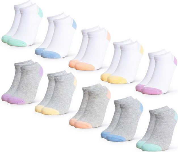 OCCULTO Sneakersocken Mädchen & Jungen Sneaker Socken 10er Pack (Modell: Piccolo) (8-Paar)