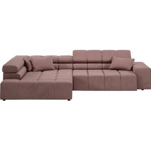 INOSIGN Ecksofa Ancona incl. Kopfteilverstellung, Zierkissen Breite 319cm, L-Form, wahlweise motorische Sitztiefenverstellung, auch in Cord + Easy Care