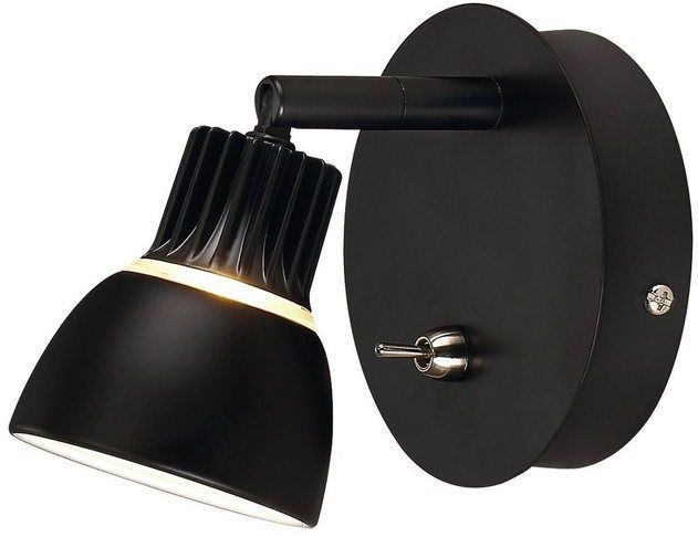 Nordlux LED Wandleuchte, LED-Leuchtmittel fest verbaut, Warmweiß, LED Wand Lampe Wohn Ess Zimmer Lese Strahler Spot Leuchte schwarz