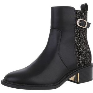 Ital-Design Damen Freizeit Stiefelette (87417619) Blockabsatz Stiefeletten in Schwarz