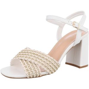 Ital-Design Bequeme Sandalen mit Blockabsatz - Ideal für jeden Anlass Sandalette (89092287) Blockabsatz Sandalen & Sandaletten in Weiß