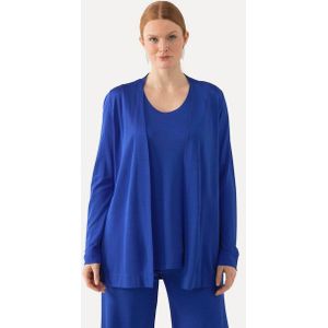Ulla Popken Sommerjacke Slinkyjacke offene Form Schalkragen Langarm