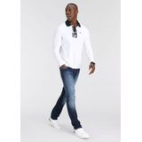 DELMAO Langarm-Poloshirt Langarm, aus atmungsaktivem Piqué-Stoff, Polokragen