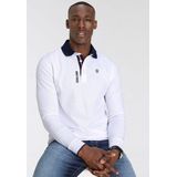 DELMAO Langarm-Poloshirt Langarm, aus atmungsaktivem Piqué-Stoff, Polokragen