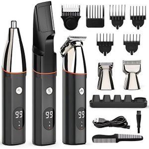 ibettertec Haarschneider Barttrimmer Bartschneider Herren 5 in 1 Haarschneidemaschine Set, 100% wasserdicht,LED-Anzeige, Lange Standbyzeit