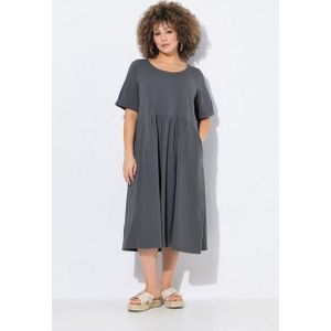 Ulla Popken Midikleid Jersey-Midikleid A-Linie Rundhals Halbarm
