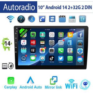 ESSGOO 9"/10" Android 14 Wireless Carplay Android Auto Doppel 2 DIN 4+64GB Autoradio (4+64GB(optional), DAB+ (optional), DAB (optional), FM, RDS, Touchscreen Mirror Link SWC FM RDS Bluetooth EQ USB GPS Navi WIFI)