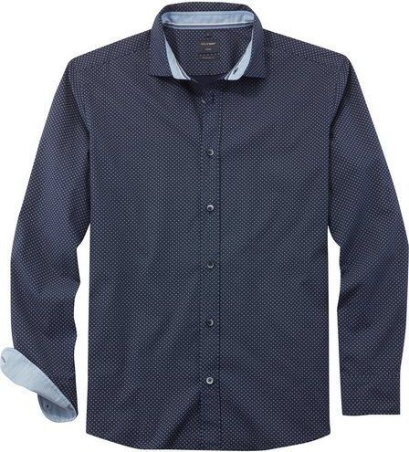 OLYMP Langarmhemd OLYMP Hemd Casual Mit Minimal-Print