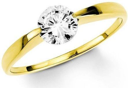 Amor Fingerring Schmuck Geschenk Solitär Ring LIEBE, Glitzerstein Gold 333, mit Zirkonia (synth)