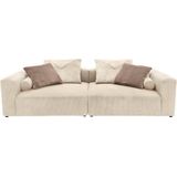 INOSIGN Big-Sofa Suyana mit Federkern, B/T/H: 304/135/69 cm, Zierkissen + Kissenrollen, grosszügiges, gemütliches Megasofa, viel Platz zum Relaxen, Cord-Bezug