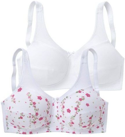petite fleur Entlastungs-BH (Packung, 2 Stück) ohne Bügel, mit breiteren Trägern