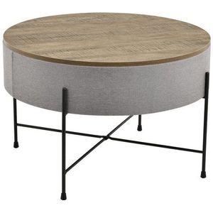 en.casa Couchtisch, Stylischer Couchtisch »Tauranga« Rund Wallnussoptik/Grau