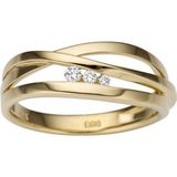 Firetti Goldring Schmuck Geschenk Gold 585, Elegant, teilw. mehrreihig, massiv, mit Brillanten