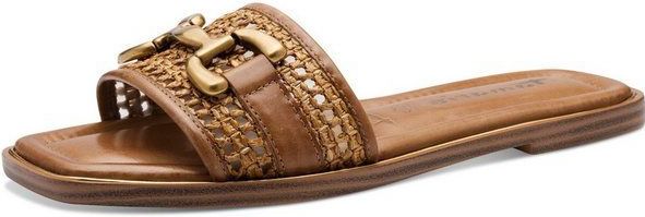 Tamaris Pantolette, Blockabsatz, Sommerschuh, Schlupfschuh mit edlem Schmuckelement