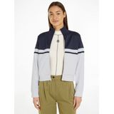 Tommy Hilfiger Sweatjacke BLOCKED STRIPE REG ZIPTHRU HWK mit Logostickerei