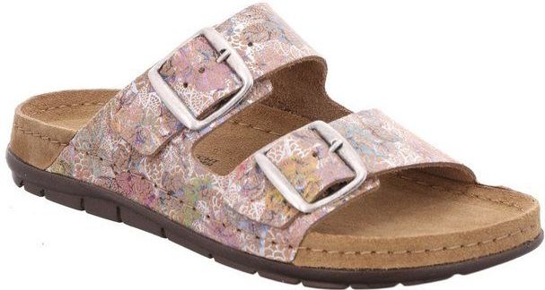 Rohde RODIGO Pantolette Sommerschuh, Hausschuh, Schlappen, Strandschuh mit zwei Schnallen