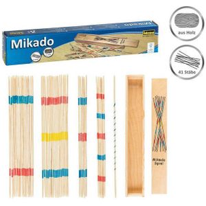 Idena Spiel Idena 6060012 - Strategiespiel Mikado mit praktischer Holzbox, Bambus-