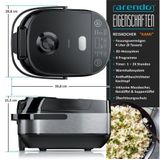 Arendo Reiskocher, 800 W, Multikocher, Dampfgarer, 3D Heizsystem, 8 Programme, Warmhaltefunktion