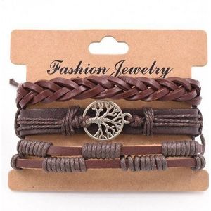 Firetti Armband Set Multipack Schmuck Geschenk Armschmuck Lederarmband Lebensbaum (Set, 3-tlg), Made in Germany
