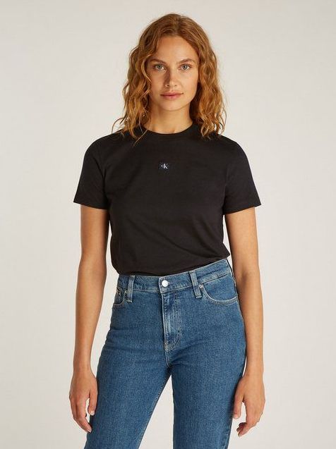 Calvin Klein Jeans T-Shirt WOVEN LABEL REGULAR TEE mit Logo