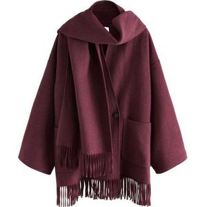 Next Langmantel Premium von Hand genähter Mantel mit Schal (2-tlg)
