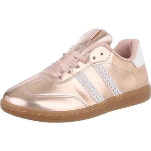 Ital-Design Damen Low-Top Freizeit Sneaker (88828509) Flach Sneakers Low in Champagner