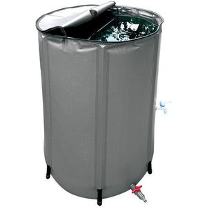 Powertec Garden Regentonne Faltbare Regentonne mit Deckel 250 L anthrazit Ã¸ 60 x 88 cm, 250 l, (1 Stück), Kontaminationsverhinderung durch Gitter im Deckel, Überlaufschutz