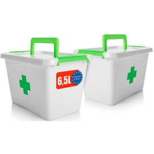 BigDean Aufbewahrungsbox 2 Stück Medizinbox 6,5 L aus BPA-frei & lebensmittelechtem Kunststoff (2 St)