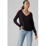 Vero Moda V-Ausschnitt-Pullover VMHAPPINESS LS V-NECK PULLOVER GA BOO