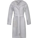 Esprit Damenbademantel Striped Hoody, ideal für Sauna & Spa, Hotelbademantel, Morgenmantel, Kurzform, Rundstrickware, Kapuze, Gürtel, mit Kapuze, gestreift