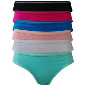 HO-Ersoka Stringtanga Damen Strings Baumwolle Lochmuster Set 6 Stück Tangas Slips mehrfarbig (6er-Pack)