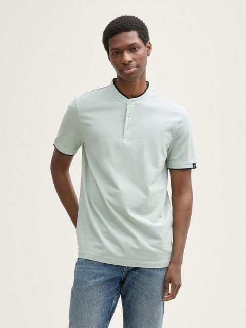 TOM TAILOR Denim Poloshirt Piqué Poloshirt mit Stehkragen