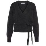 LASCANA Wickelstrickjacke mit breitem Rippbündchen, Loungewear