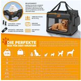 TRESKO Hunde-Transportbox Hundebox faltbar inkl. Leckmatte und Spatel bis 15,00 kg, Transportbox für Hunde und Katzen Hundetransportbox Hundetasche