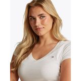 Tommy Jeans T-Shirt TJW SLIM V-NECK TEE mit Logo-Stickerei