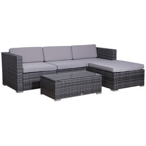SVITA Loungeset, (Gartenlounge, 1-tlg), CALIFORNIA, Ecksofa, Bezüge abnehmbar, Wetterfest, UV-Lichtbeständig