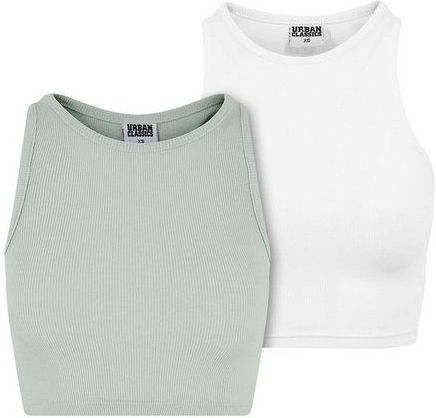 URBAN CLASSICS Muskelshirt Urban Classics Damen Ladies Cropped Rib Top 2-Pack (1-tlg)