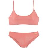 LASCANA Bustier-Bikini mit goldfarbener Glanzbeschichtung