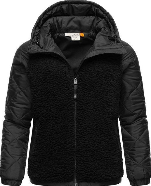 Ragwear Outdoorjacke Leeloo Damen Übergangsjacke aus Teddyfleece mit gesteppten Ärmeln