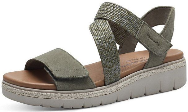 Tamaris Keilsandalette, Sommerschuh, Sandale, Plateauabsatz, mit Klettverschluss